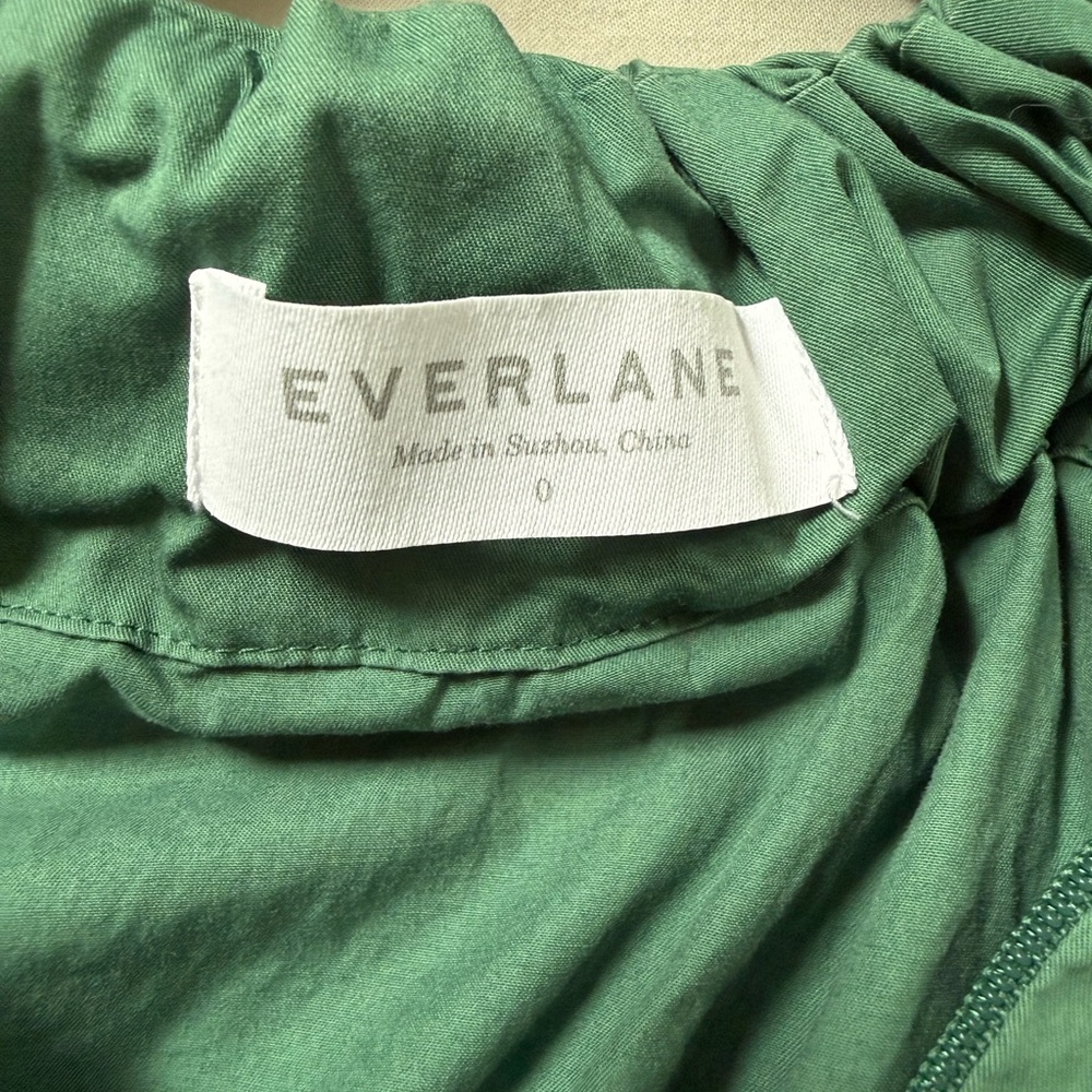 XS Everlane Green Midi Dress Cross Back Sleeveless Cotton Summer Dress - Picture 6 of 7